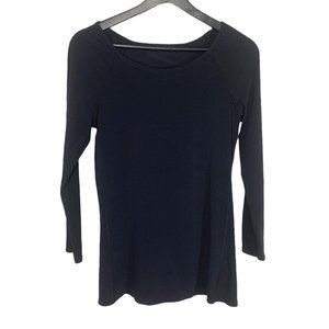 Lululemon Black Keyhole Back Long Sleeve Activewear Top Medium